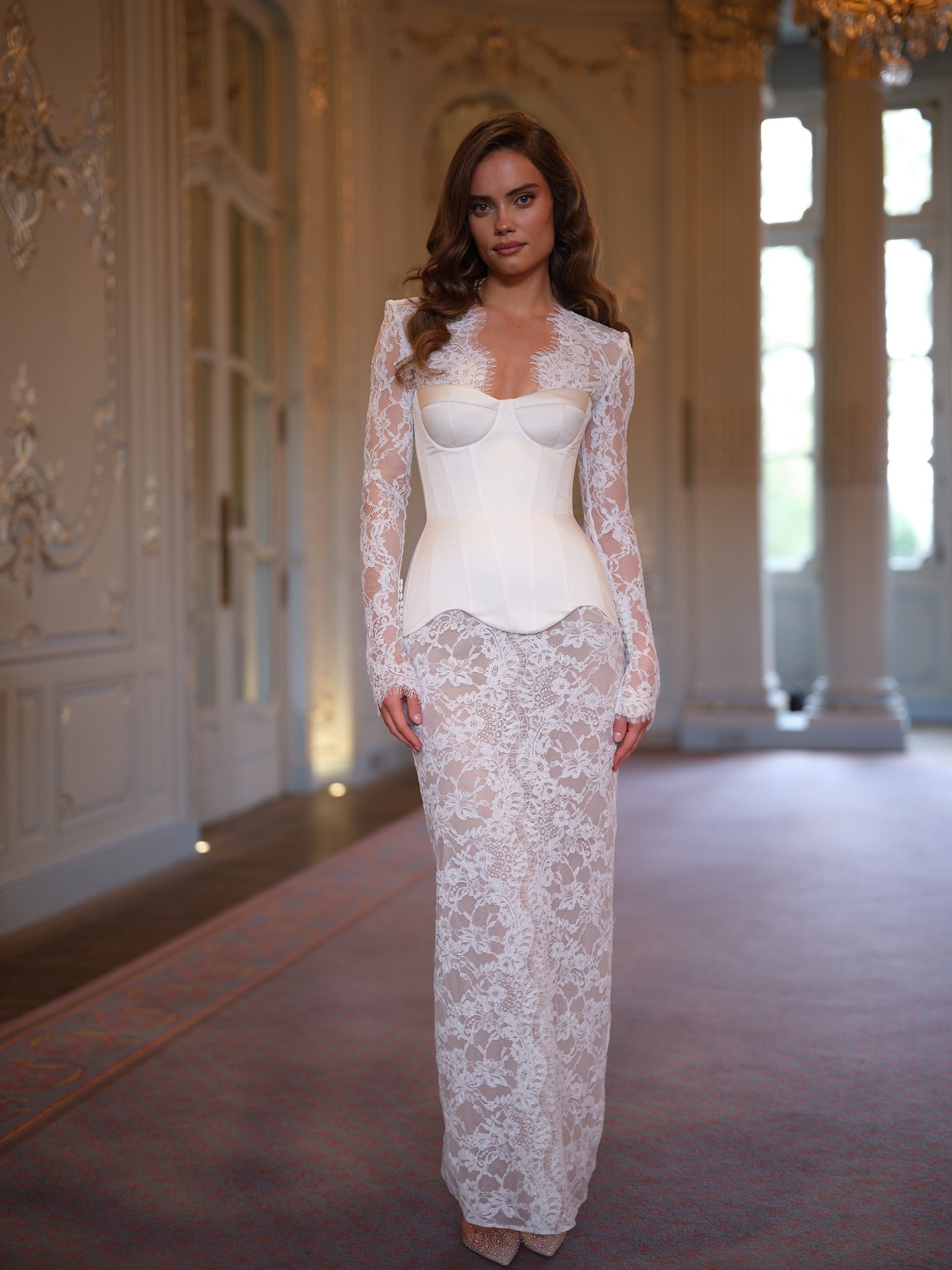 rosie etienne dress ANGELINA GOWN – Rainbow Cloud Ruffle Denim Category_Chests Shoe size:5.5